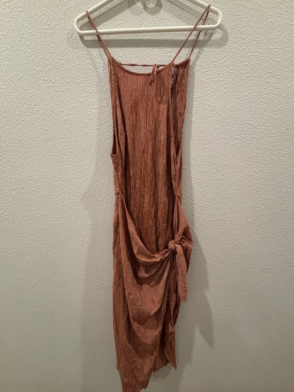 Lulu's Copper Strappy Midi Dress with Side Knot